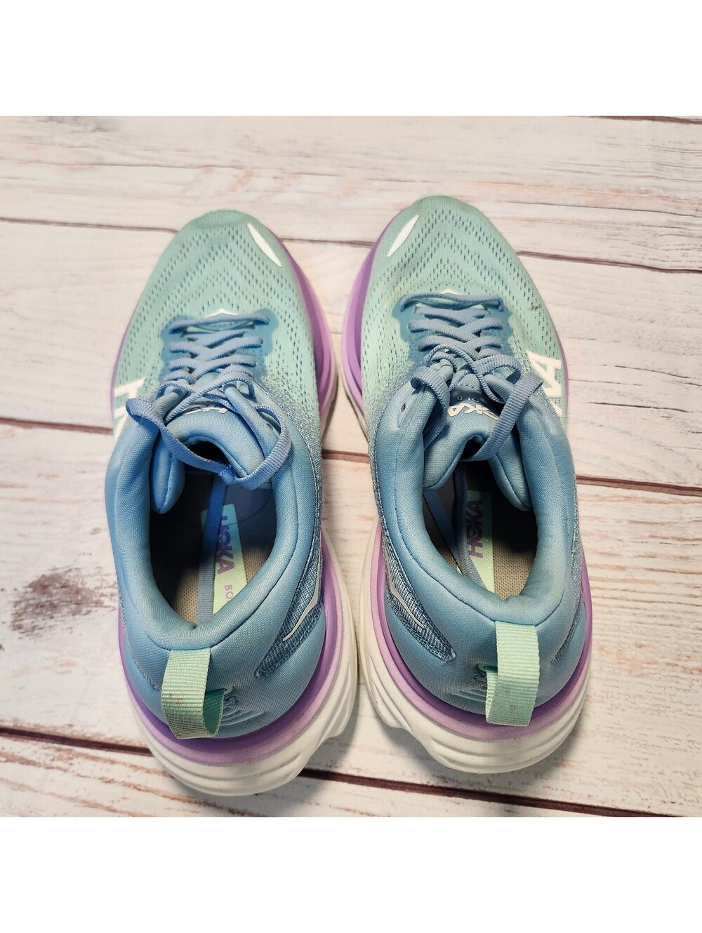 Hoka Bondi 8 Women's Running Shoes Size 9.5B Blue Purple - Picture 10 of 12